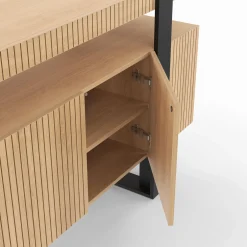 IDMarket Buffet 4 portes effet lattes* Meubles En Bois|Collection Design