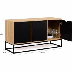 IDMarket Buffet bas 3 portes industriel* Meubles Bas|Salle À Manger Complète
