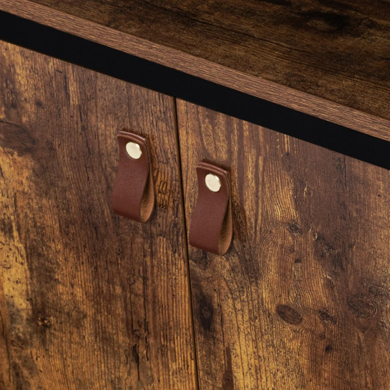 IDMarket Buffet bas industriel 2 portes effet bois vieilli 100 cm* Meubles Bas|Meubles En Bois