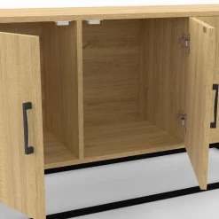 IDMarket Buffet bas industriel bois et noir* Salon Complet|Buffets