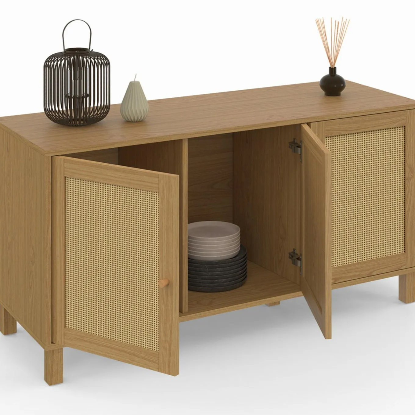 IDMarket Buffet bas vintage effet cannage* Collection Cannage|Collection Vintage