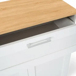 IDMarket Buffet blanc et bois 3 portes et 1 tiroir* Meubles Tiroirs|Collection Design