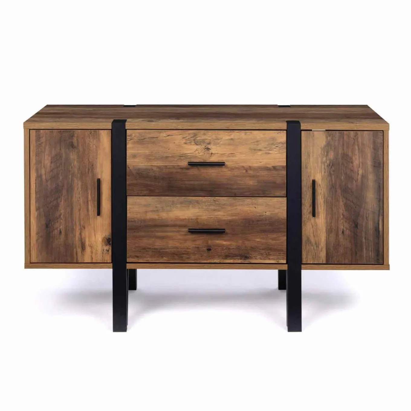 IDMarket Buffet bois foncé avec pied épingle* Collection Vintage|Collection Industrielle