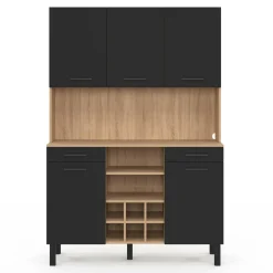 IDMarket Buffet cuisine 120 cm 5 portes range-bouteilles* Buffets De Cuisine