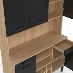 IDMarket Buffet cuisine 120 cm 5 portes range-bouteilles* Buffets De Cuisine