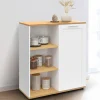 IDMarket Buffet d'appoint blanc et bois* Collection Contemporaine|Petits Meubles
