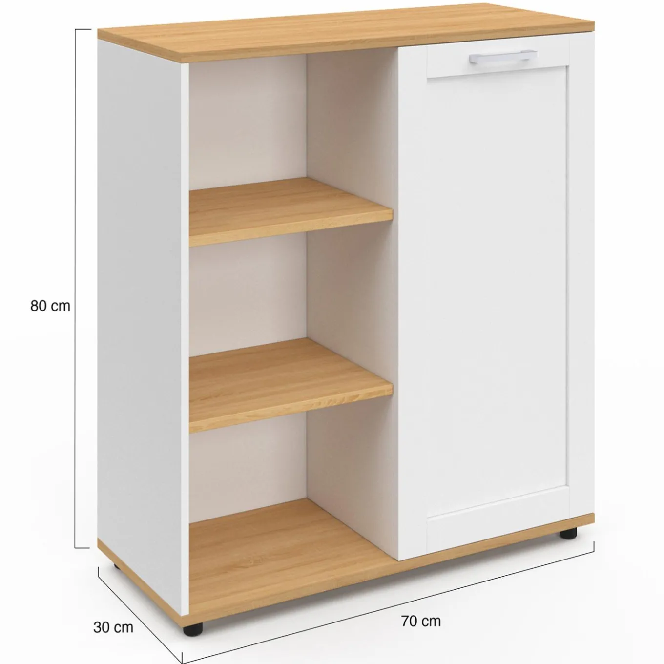 IDMarket Buffet d'appoint blanc et bois* Collection Contemporaine|Petits Meubles