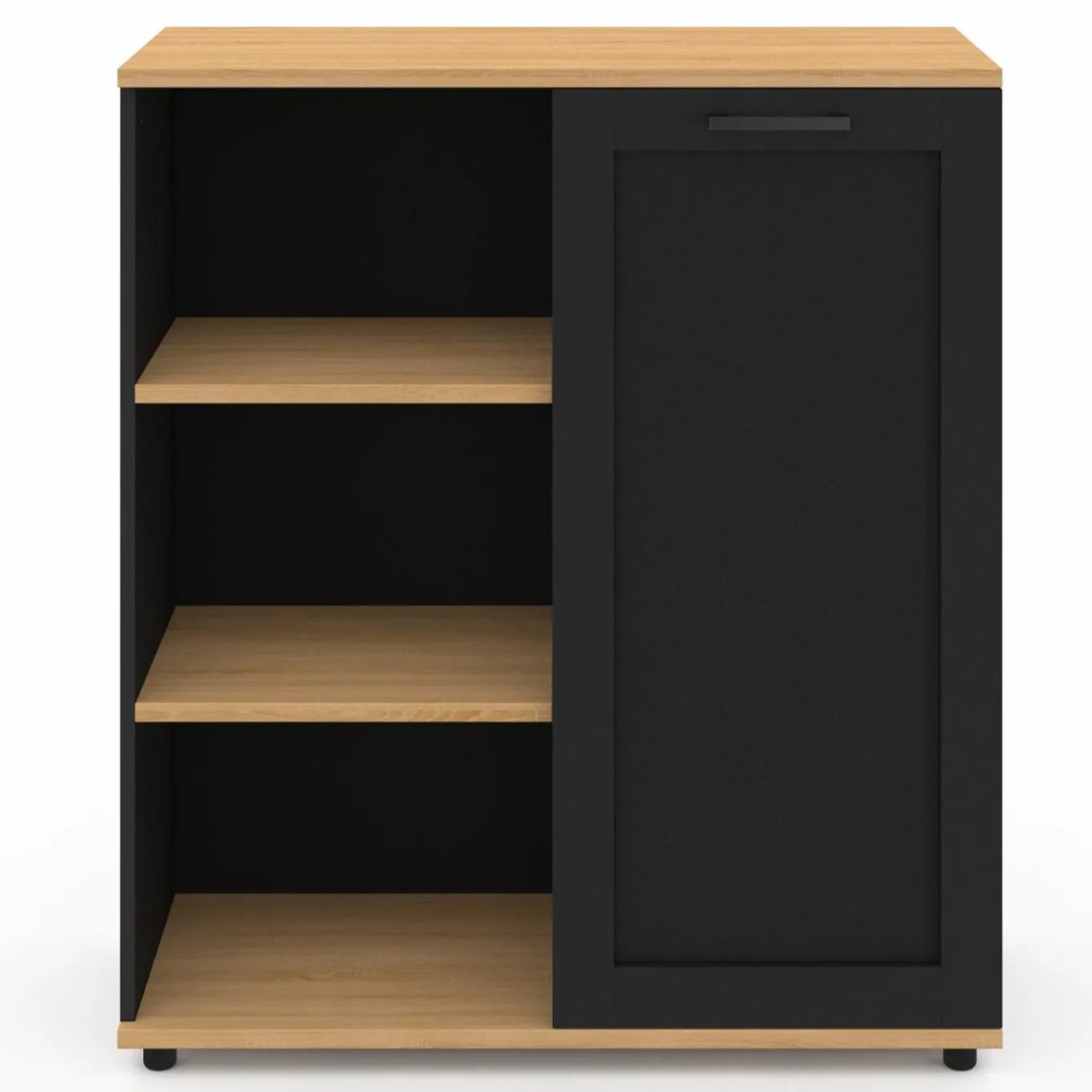 IDMarket Buffet d'appoint noir et bois* Collection Contemporaine|Petits Meubles