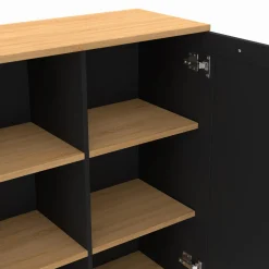 IDMarket Buffet d'appoint noir et bois* Collection Contemporaine|Petits Meubles