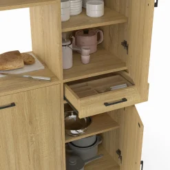 IDMarket Buffet de cuisine avec colonne de rangement 3 portes design industriel* Buffets De Cuisine