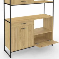 IDMarket Buffet de cuisine industriel 3 portes 1 tiroir* Meubles De Cuisine Avec Plan De Travail|Buffets De Cuisine