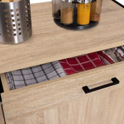 IDMarket Buffet de cuisine industriel bois et métal 60 cm* Meubles Tiroirs|Meubles Hauts