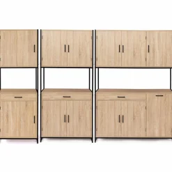 IDMarket Buffet de cuisine industriel bois et métal 60 cm* Meubles Tiroirs|Meubles Hauts