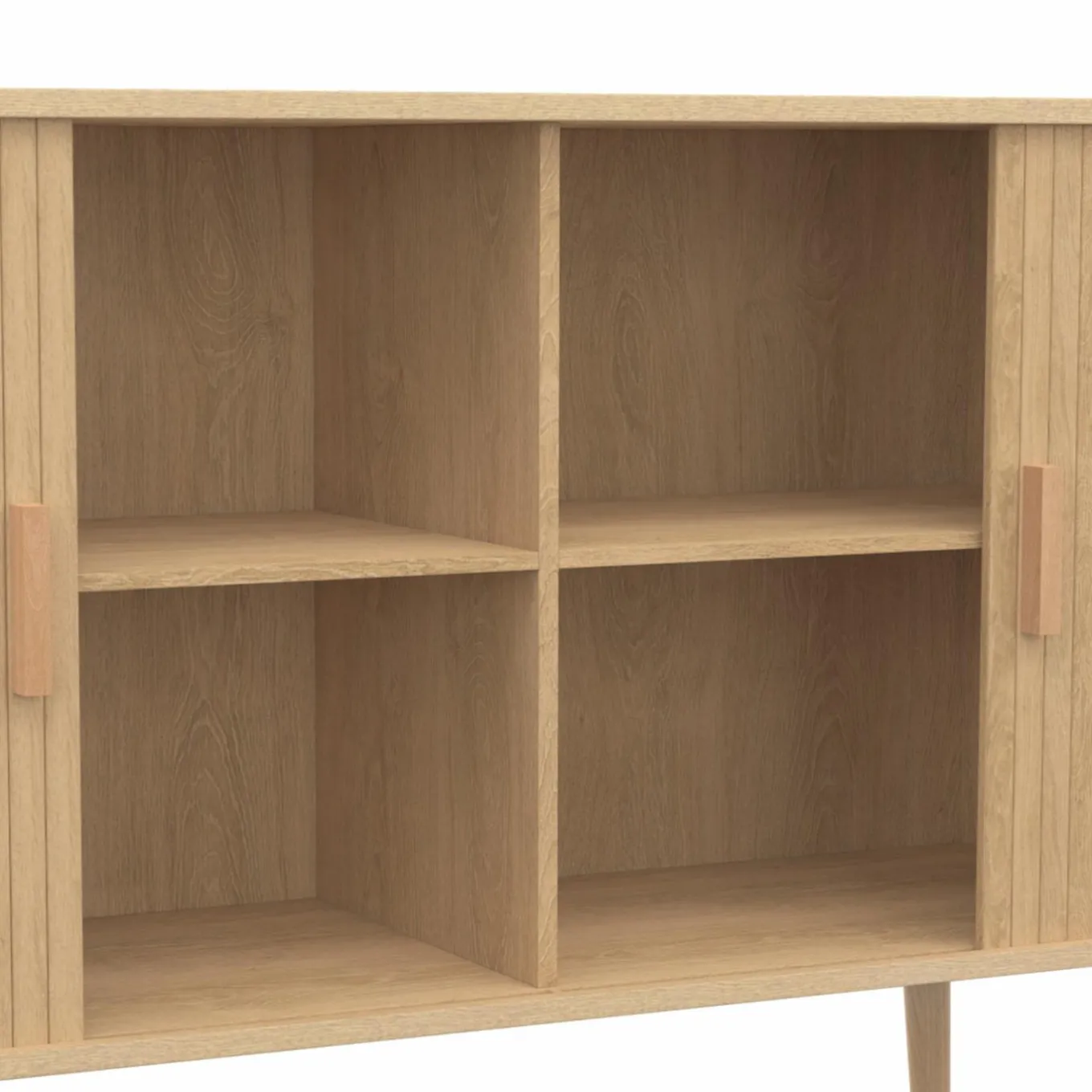 IDMarket Buffet en bois 140 cm effet lattes avec 2 portes coulissantes* Buffets|Salon Complet