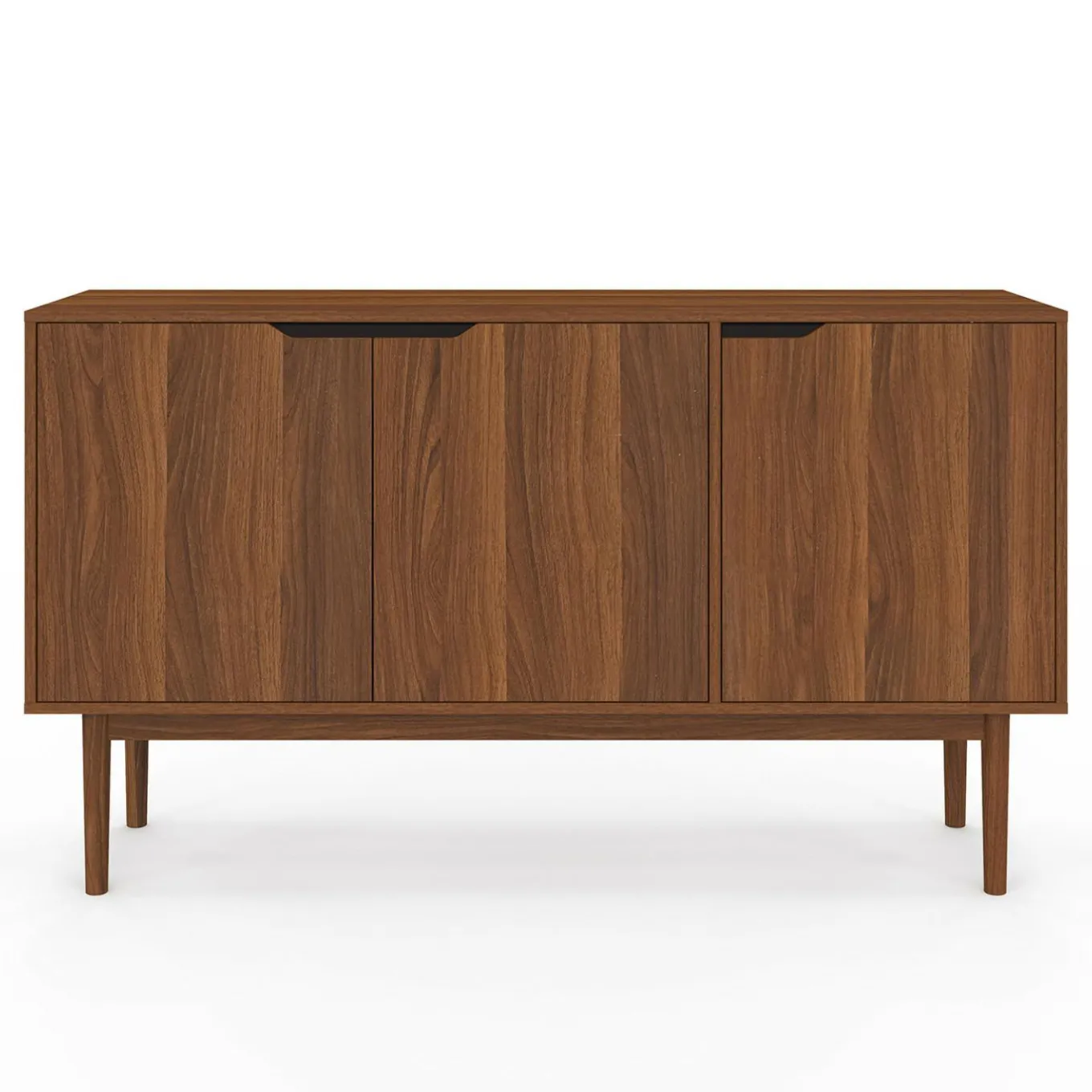 IDMarket Buffet en bois 140 cm vintage avec 3 portes effet noyer* Collection Vintage|Buffets