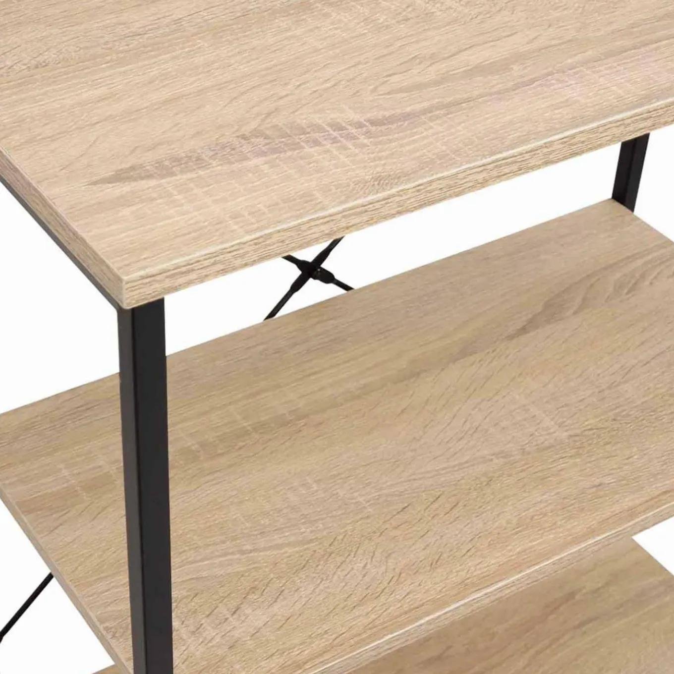 IDMarket Buffet haut style industriel 2 portes avec étagères* Collection Industrielle|Buffets De Cuisine