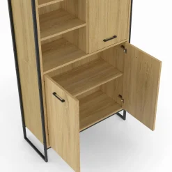 IDMarket Buffet haut style industriel 160 cm bois et métal avec rangement* Meubles Tiroirs|Collection Industrielle