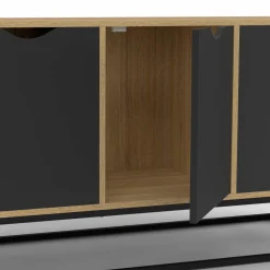 IDMarket Buffet industriel avec 4 portes noires* Buffets