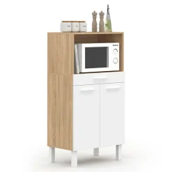 IDMarket Buffet mi-haut 60 cm 1 tiroir 2 portes blanc* Meubles Tiroirs|Collection Design