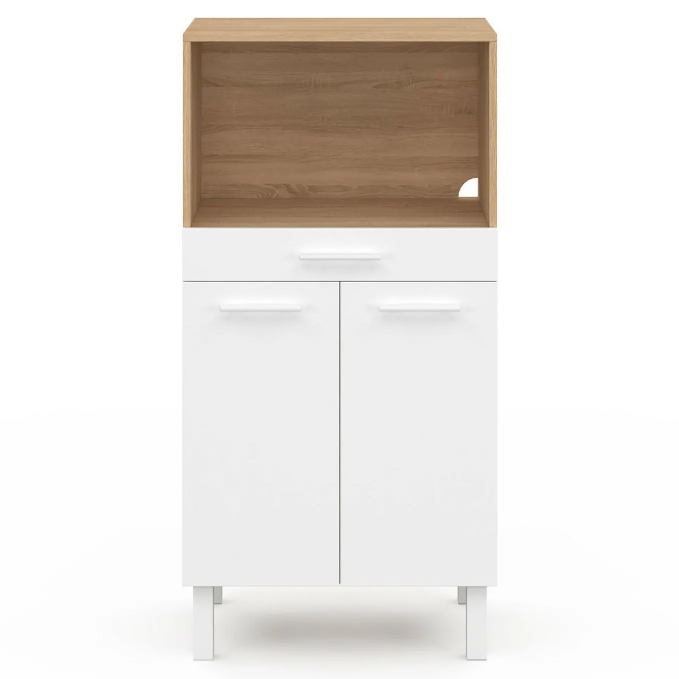 IDMarket Buffet mi-haut 60 cm 1 tiroir 2 portes blanc* Meubles Tiroirs|Collection Design