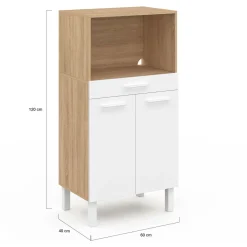 IDMarket Buffet mi-haut 60 cm 1 tiroir 2 portes blanc* Meubles Tiroirs|Collection Design