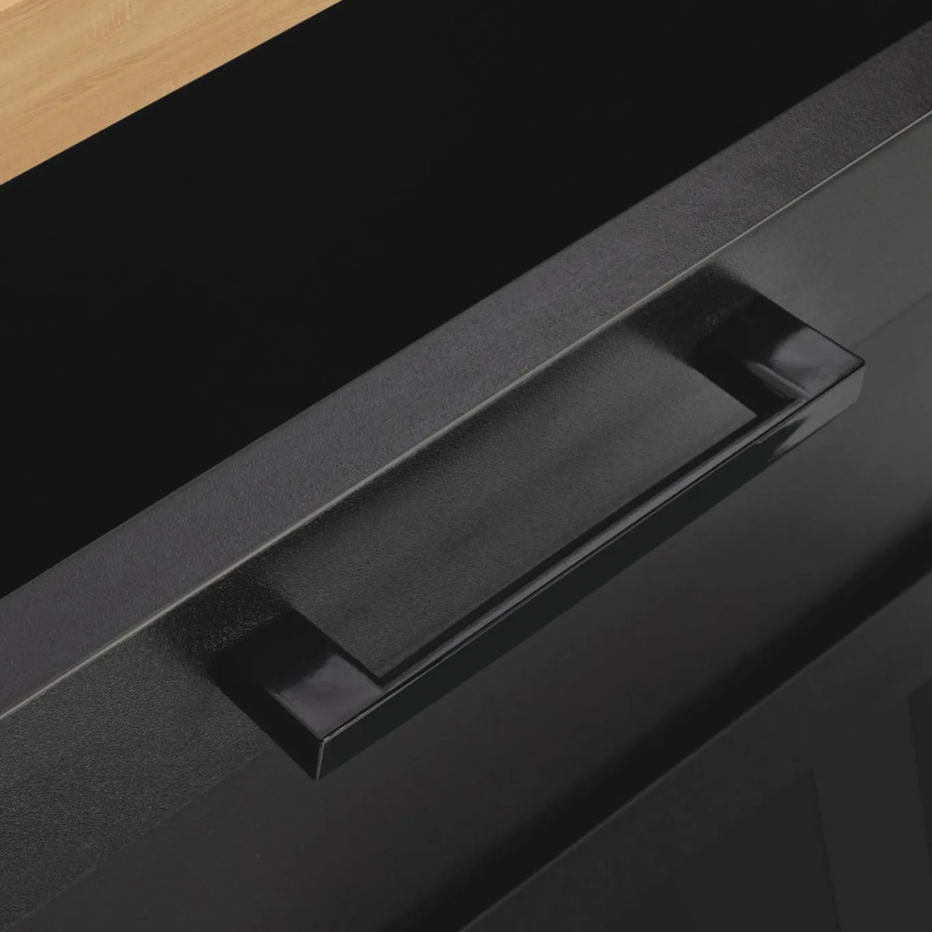 IDMarket Buffet noir et bois 3 portes et 1 tiroir* Meubles Tiroirs|Collection Design