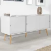 IDMarket Buffet scandinave bois blanc EFFIE* Meubles Bas|Meubles Blancs