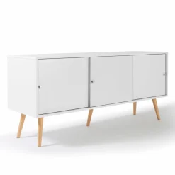 IDMarket Buffet scandinave bois blanc EFFIE* Meubles Bas|Meubles Blancs