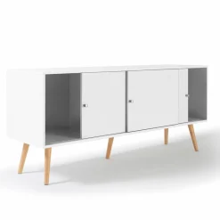 IDMarket Buffet scandinave bois blanc EFFIE* Meubles Bas|Meubles Blancs