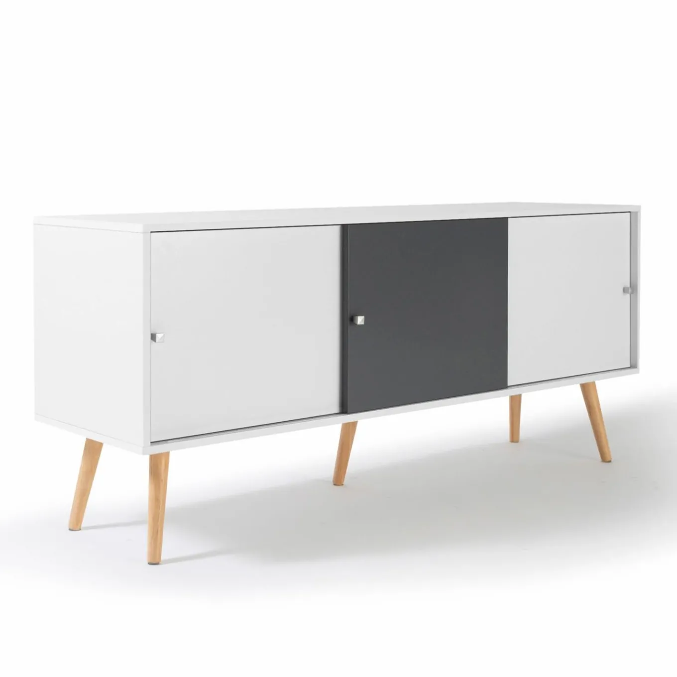 IDMarket Buffet scandinave bois blanc et gris EFFIE* Collection Scandinave|Salle À Manger Complète