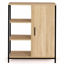 IDMarket Buffet style industriel avec étagères et placard* Collection Télétravail|Collection Industrielle