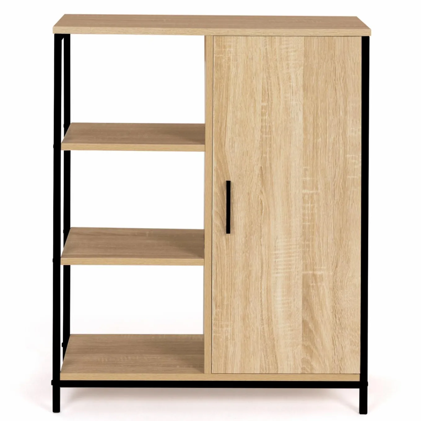 IDMarket Buffet style industriel avec étagères et placard* Collection Télétravail|Collection Industrielle