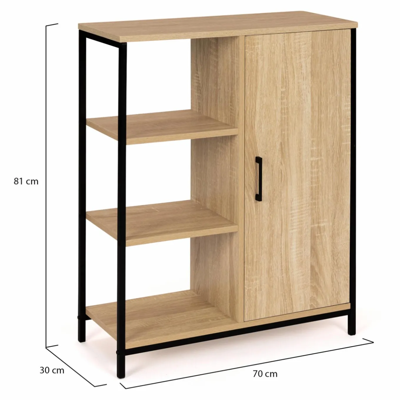 IDMarket Buffet style industriel avec étagères et placard* Collection Télétravail|Collection Industrielle