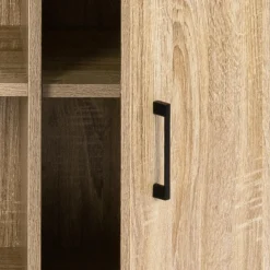 IDMarket Buffet style industriel avec 2 portes et étagères en bois et métal noir 100 cm* Meubles Bas|Meubles En Bois