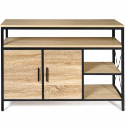 IDMarket Buffet style industriel bois et métal noir 100 cm* Meubles Bas|Meubles En Bois