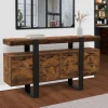 IDMarket Buffet XXL 4 portes bois effet vieilli et noir 160 cm* Buffets