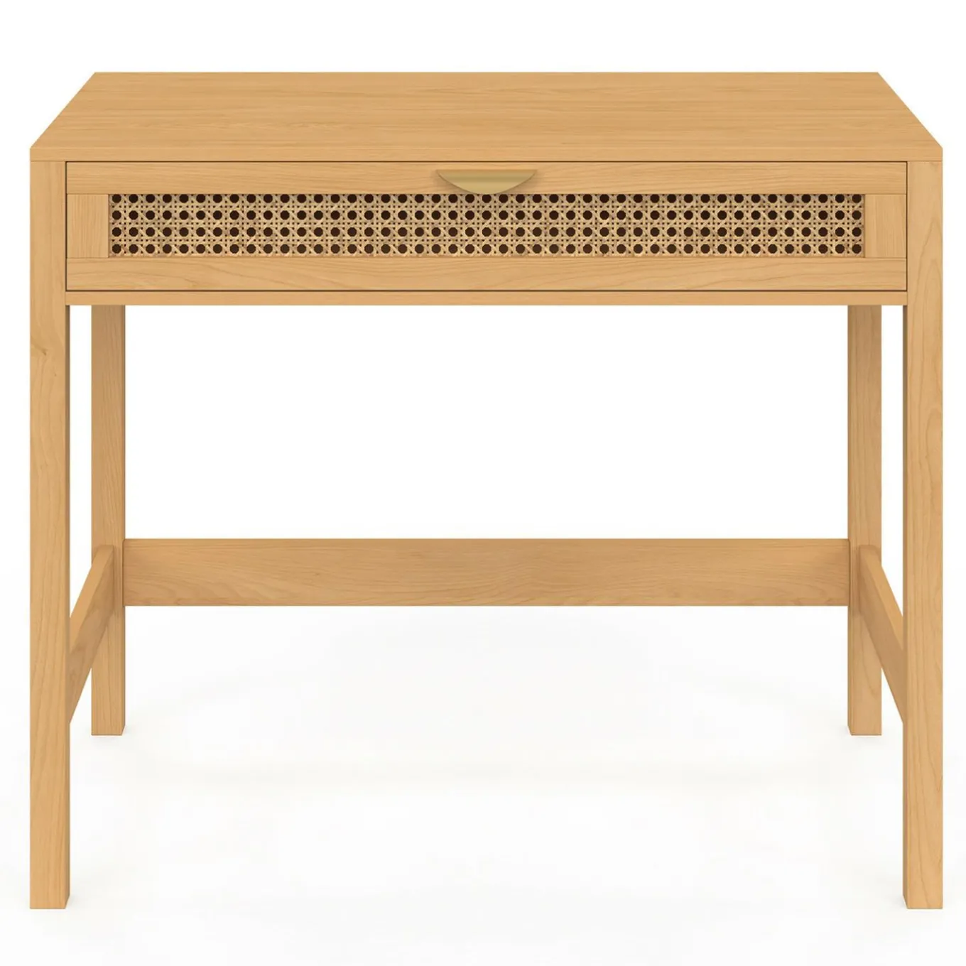IDMarket Bureau 1 tiroir bois et cannage 90*50* Meubles En Bois|Bureaux Design