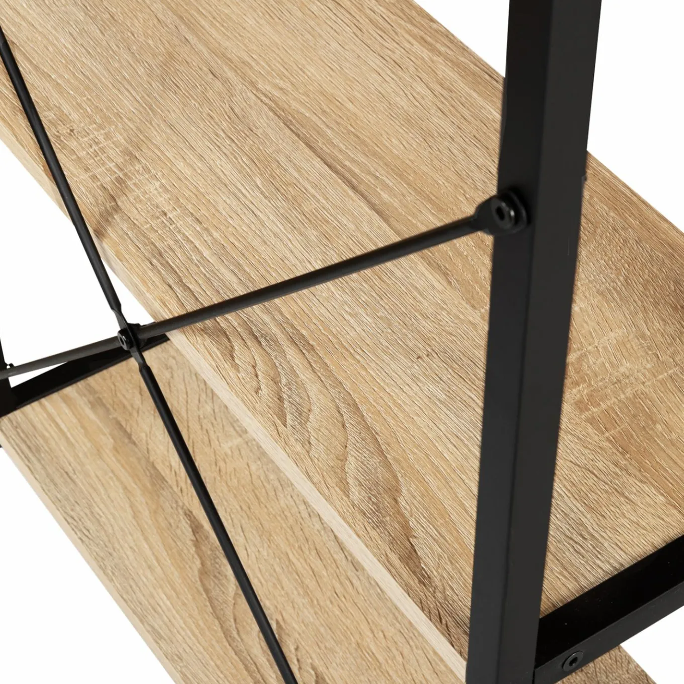 IDMarket Bureau avec étagères style industriel en métal et bois* Collection Télétravail|Collection Industrielle