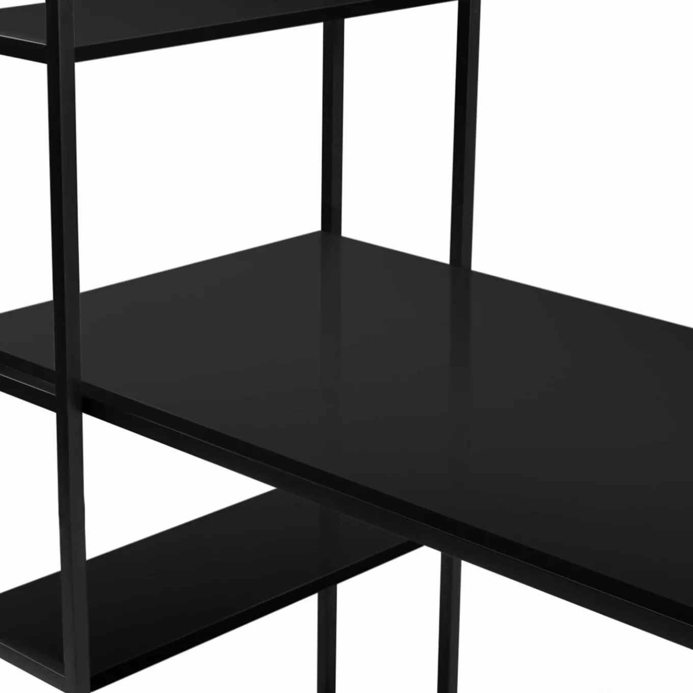 IDMarket Bureau bibliothèque noir design industriel* Meubles Hauts|Meubles Noirs