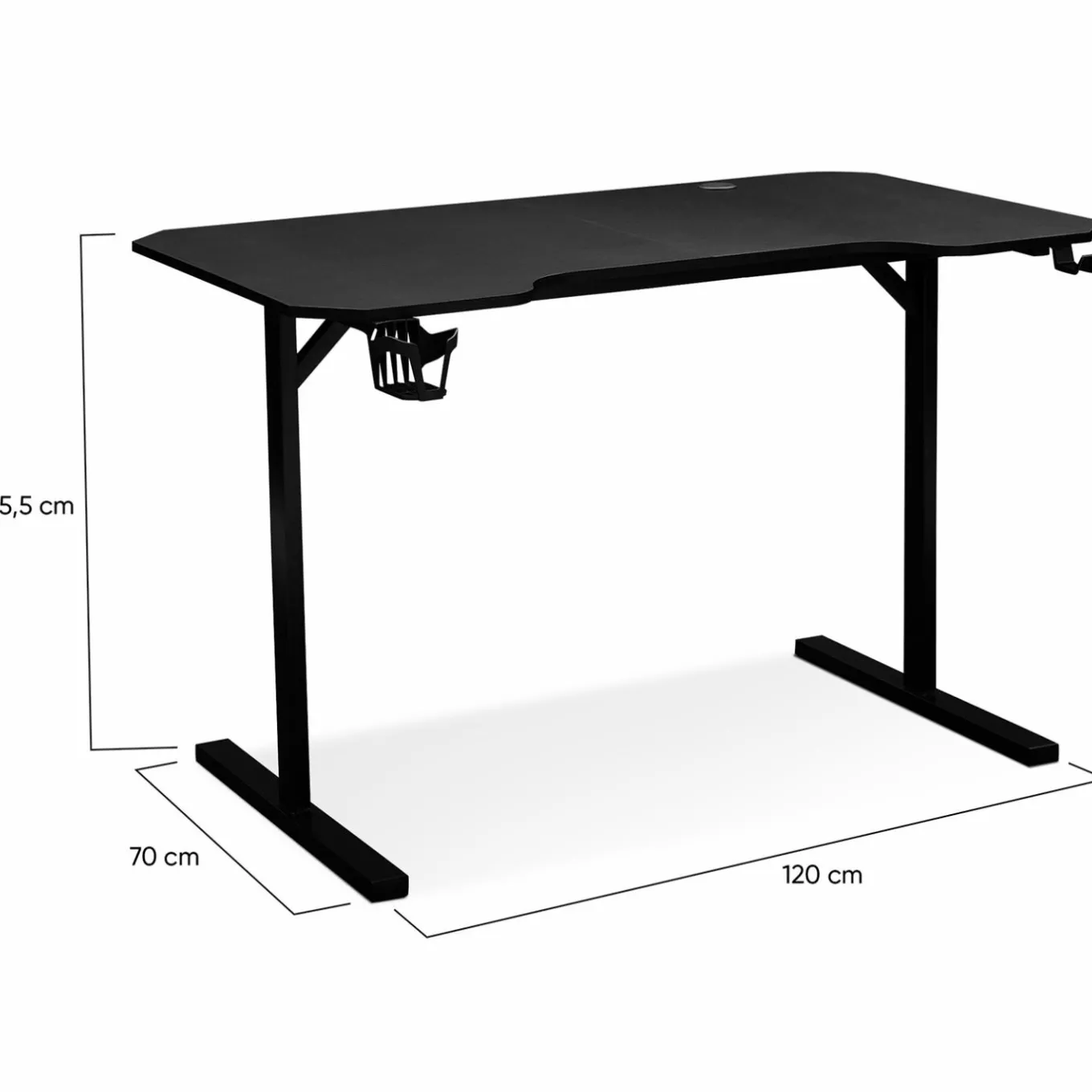 IDMarket Bureau gamer noir 120 cm* Bureaux Design|Bureaux Avec Plan De Travail