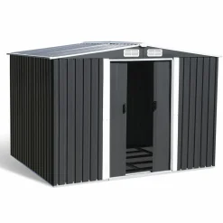 IDMarket Cabanon de jardin en métal 5,3m² gris* Abris De Jardin
