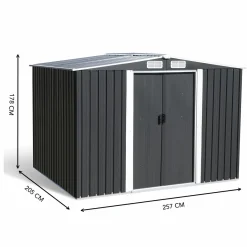 IDMarket Cabanon de jardin en métal 5,3m² gris* Abris De Jardin