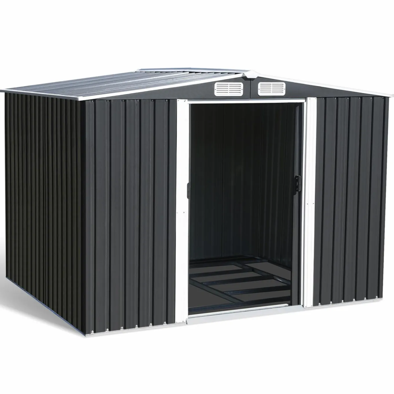 IDMarket Cabanon de jardin en métal 5,3m² gris* Abris De Jardin