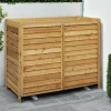 IDMarket Cache climatiseur extérieur en bois naturel 95 x 50 x 80 cm* Abris De Jardin|Protection Du Jardin