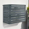 IDMarket Cache climatiseur extérieur en métal gris anthracite 95x50x80 cm* Abris De Jardin|Protection Du Jardin