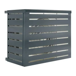 IDMarket Cache climatiseur extérieur en métal gris anthracite 95x50x80 cm* Abris De Jardin|Protection Du Jardin