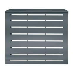 IDMarket Cache climatiseur extérieur en métal gris anthracite 95x50x80 cm* Abris De Jardin|Protection Du Jardin