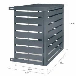 IDMarket Cache climatiseur extérieur en métal gris anthracite 95x50x80 cm* Abris De Jardin|Protection Du Jardin