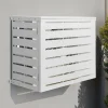 IDMarket Cache climatiseur métal blanc* Abris De Jardin|Protection Du Jardin