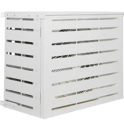 IDMarket Cache climatiseur métal blanc* Abris De Jardin|Protection Du Jardin